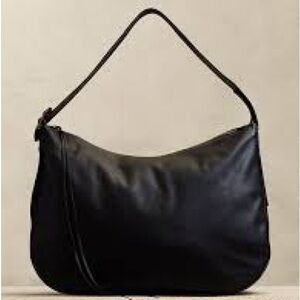 Banana Republic Black Oversized Ravello Leather Shoulder Bag